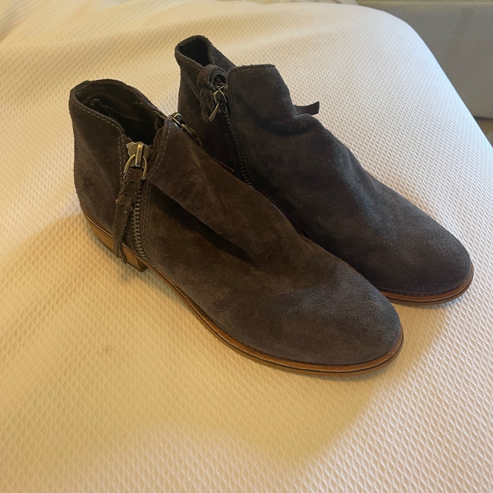 dark gray suede dolce vita booties